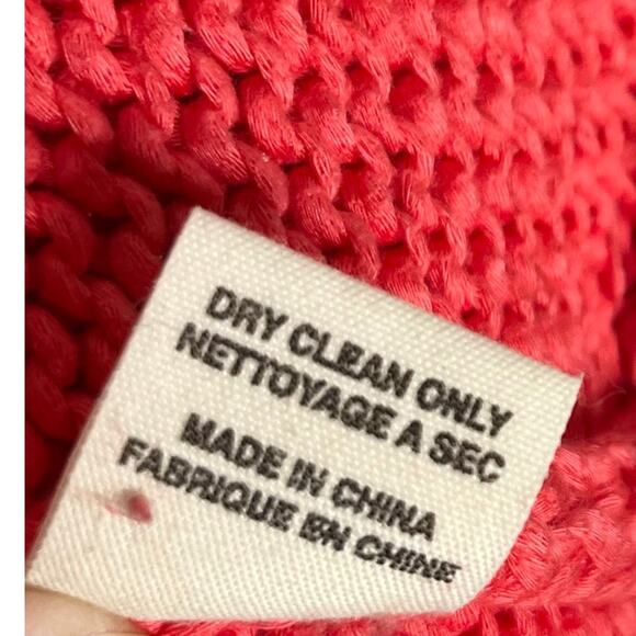 Demylee New York Pullover Sweater Womens Medium Coral 3/4 Sleeve Cropped Cotton - Picture 9 of 9